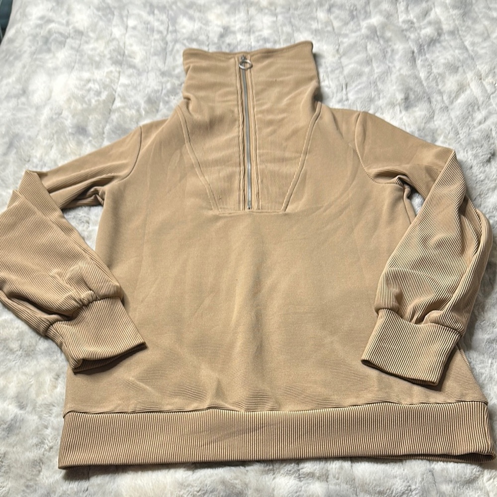 Tan High Neck Pullover
